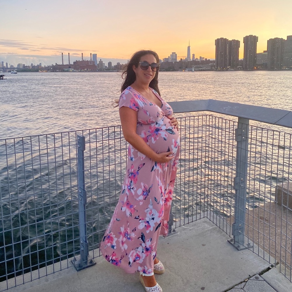 PinkBlush maternity dress maxi floral small